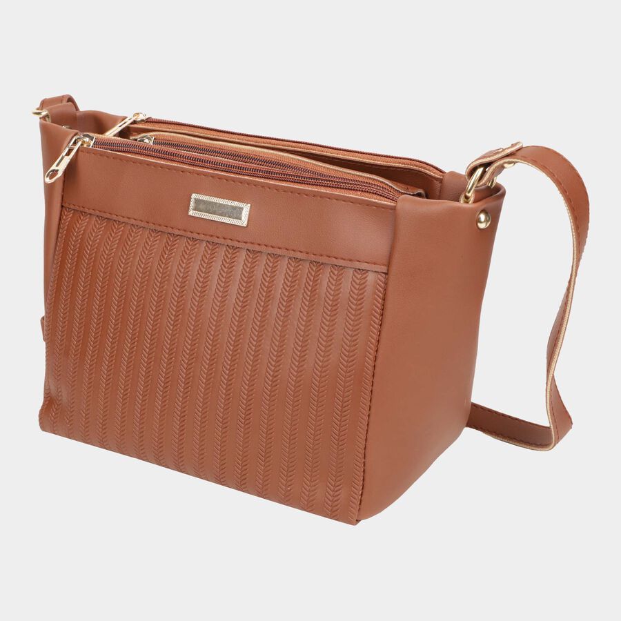 Women's Polyurethane Envelope/Zipper Sling Bag, , large image number null