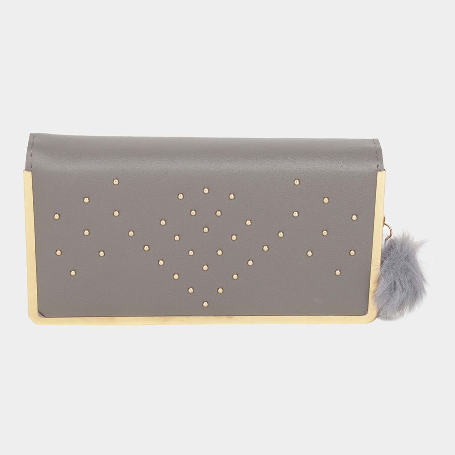 Women's Polyurethane Zipper Hand Pouch, , large image number null