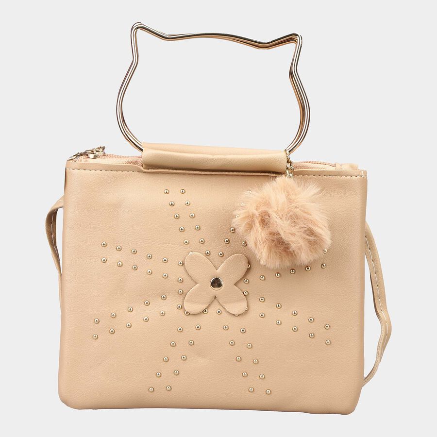 Women's Beige Polyurethane Sling Bag, , large image number null