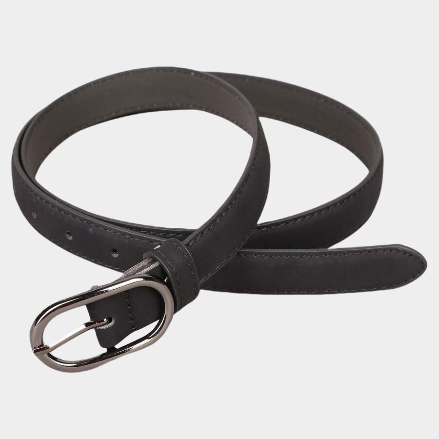 Women's Black Polyurethane Belt, , large image number null