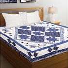 120 GSM Blue Microfiber Double Bedsheet With Pillow Cover, , small image number null