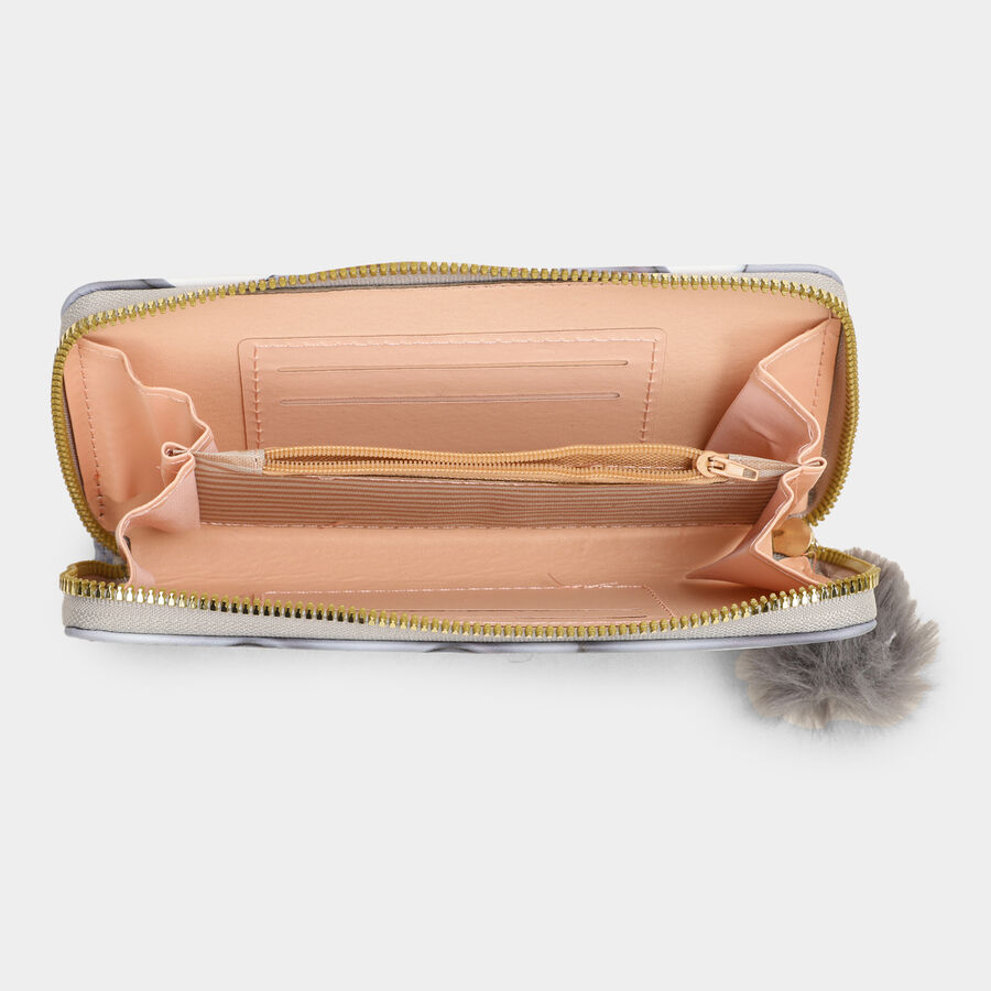 Women's Beige PolyurethaneLong Wallet, , large