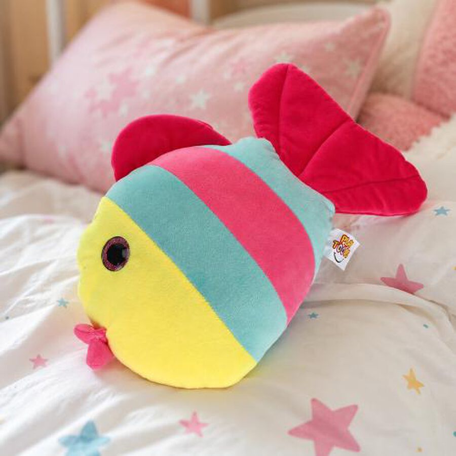 Kid's Colorful Rainbow Fish Soft Cusion Pillow, , large