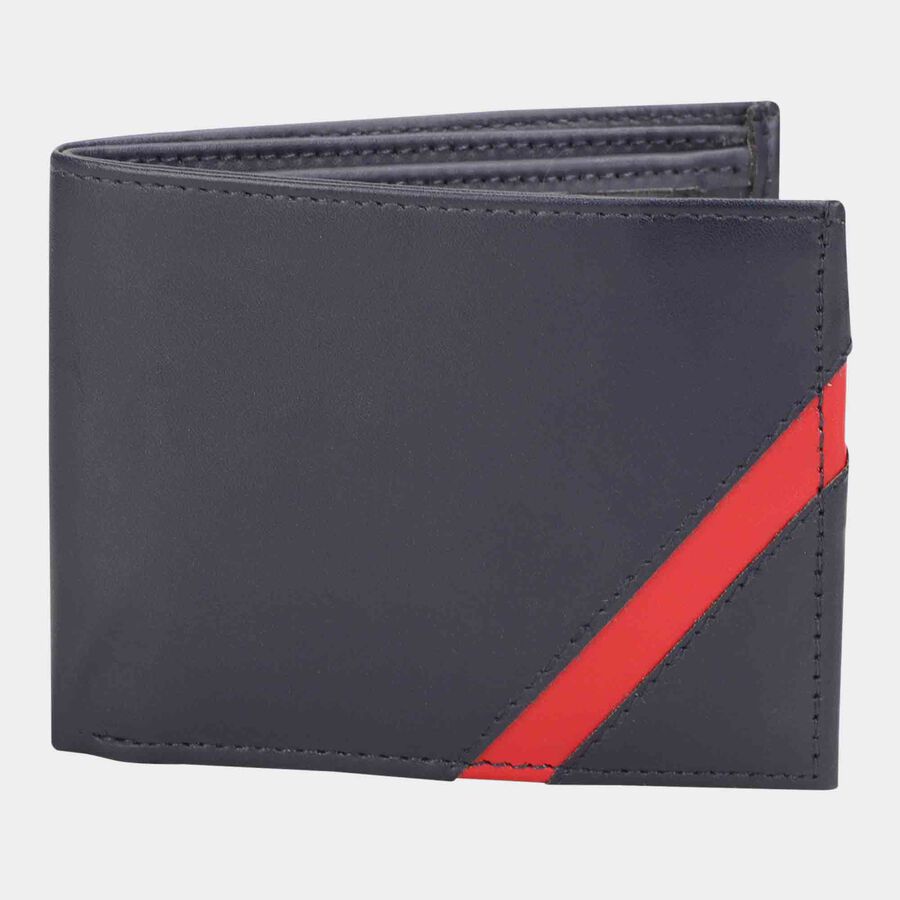 Men's Blue Polyurethane Wallet, , large