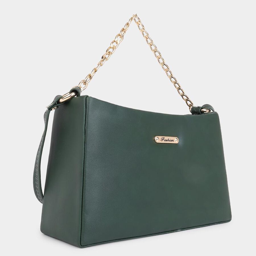 Women's Green Polyurethane Sling Bag, , large image number null