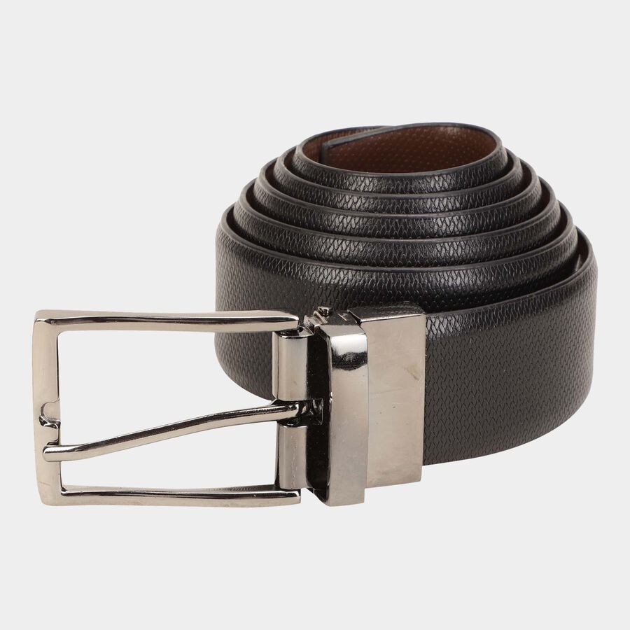 Men's BlackLeather Formal Belt, , large