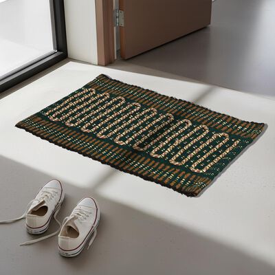 Green Polyester Cotton Door Mat
