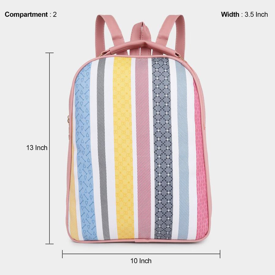 Women's Pink Polyurethane Backpack, , large image number null
