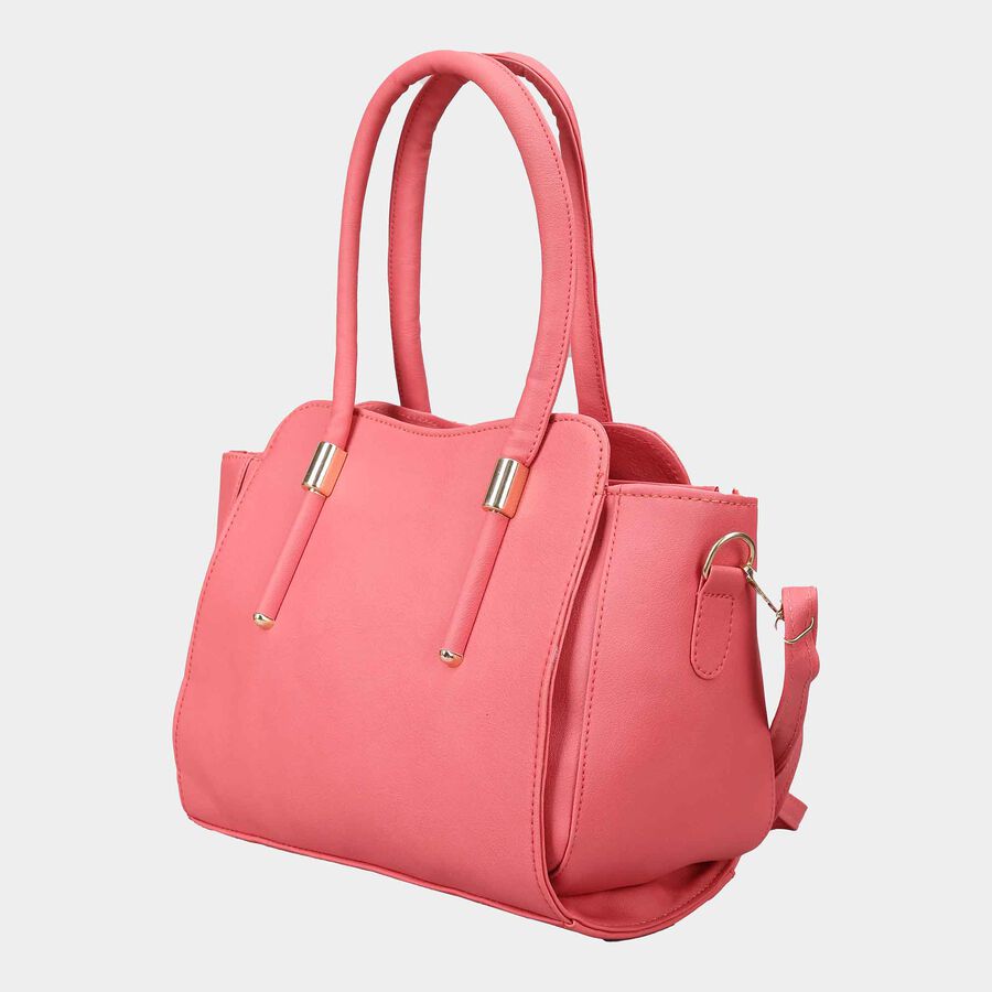 Women's Peach Polyurethane Tote Bag, , large image number null