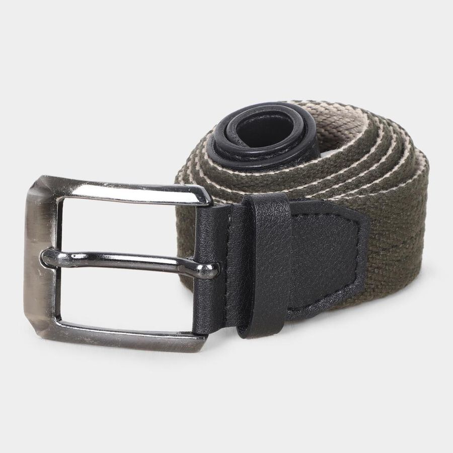 Men's Dark Green Canvas Casual Belt, , large image number null