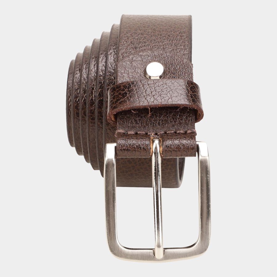 Men's Brown Leather Formal Belt, , large image number null
