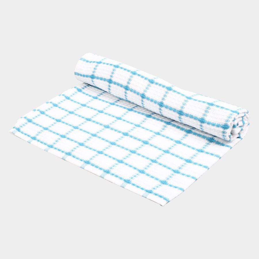 220 GSM Blue Cotton Blend Bath Towel, , large