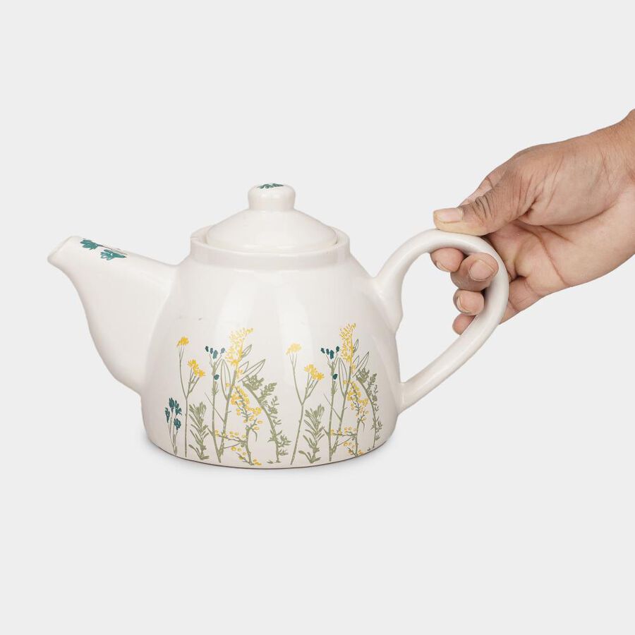 Stoneware Tea Set of 7 (6 Cups & 1 Kettle), , large image number null