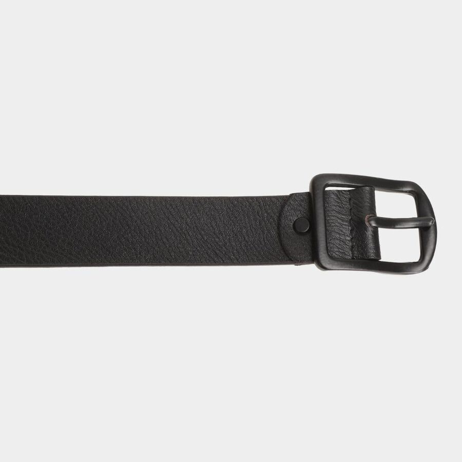 Men's Black Leather Casual Belt, , large image number null