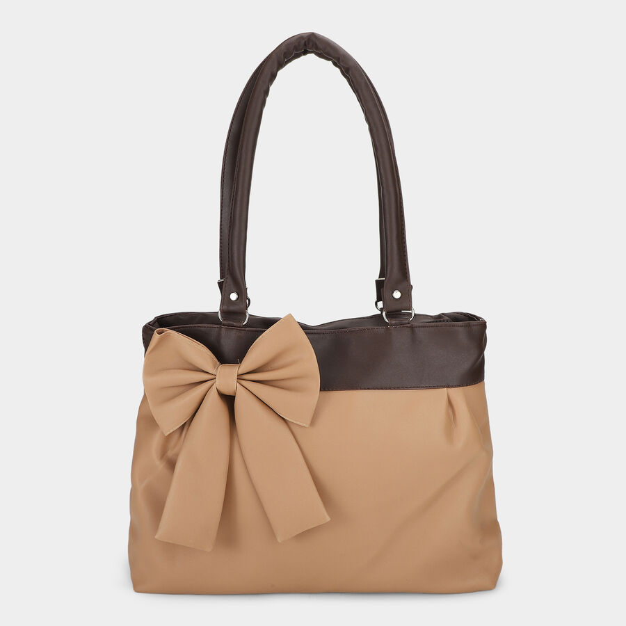 Woman's Brown Polyurethane Bag, , large