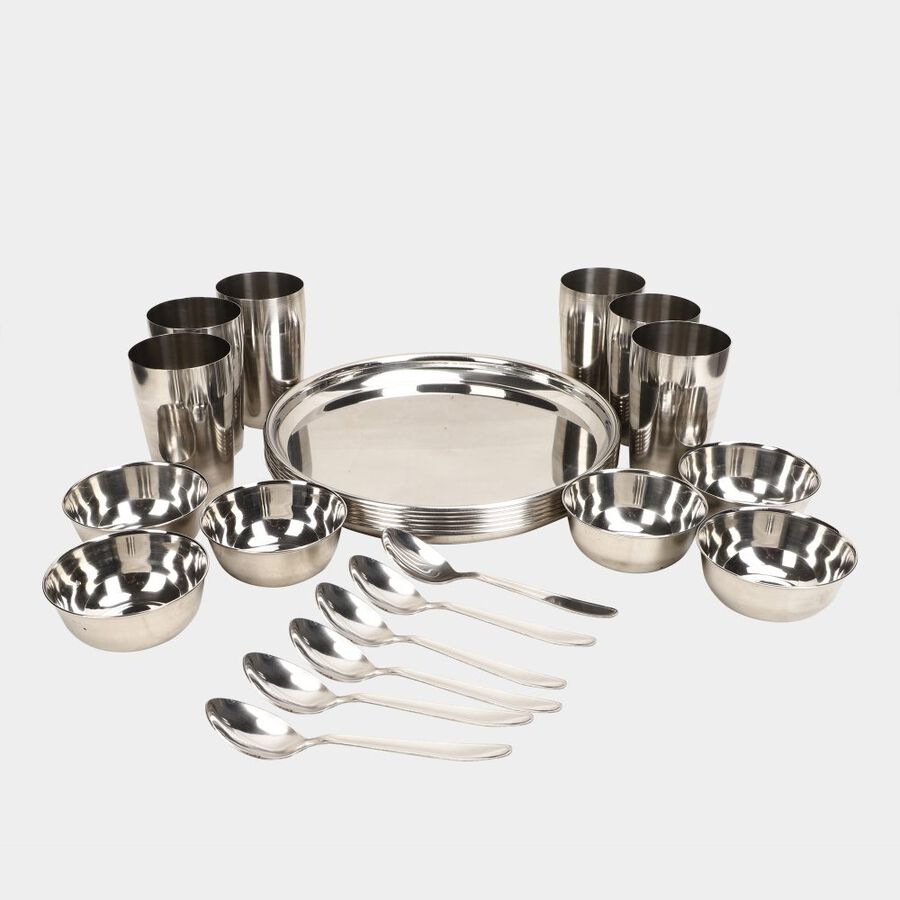 24 Pcs. Steel Dinner Set, , large image number null