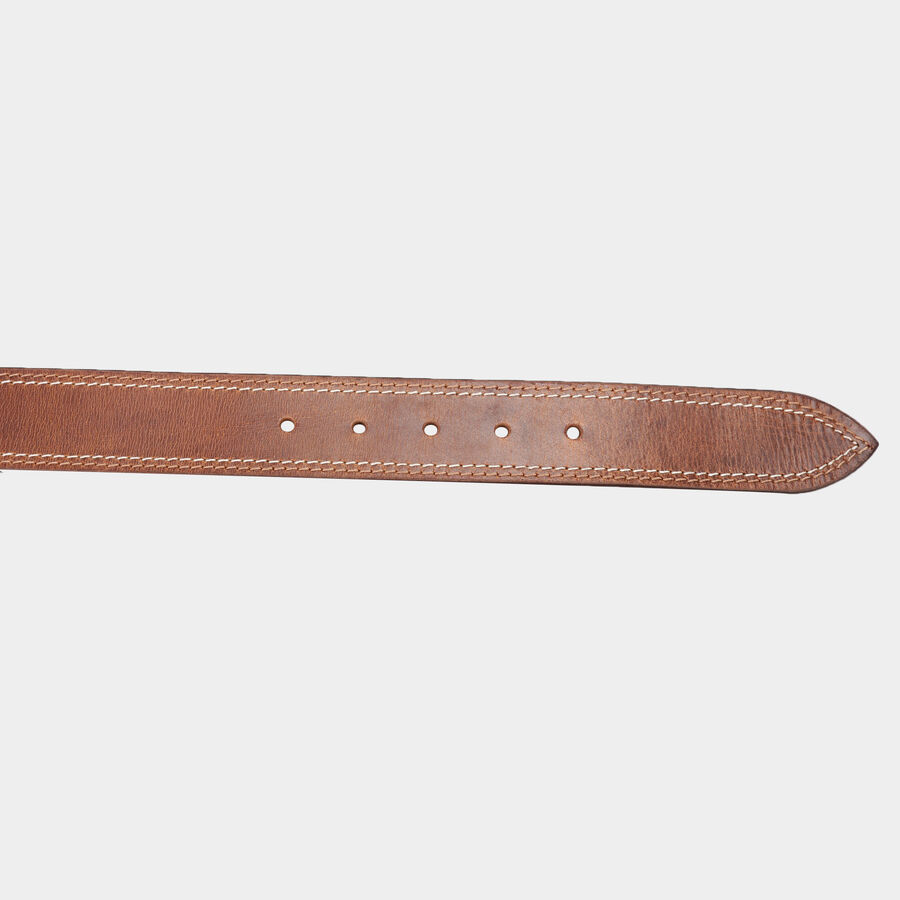 Men's Leather Casual Belt, Size 40, Textured, , large image number null