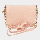 Women's Peach Polyurethane Sling Bag, , small