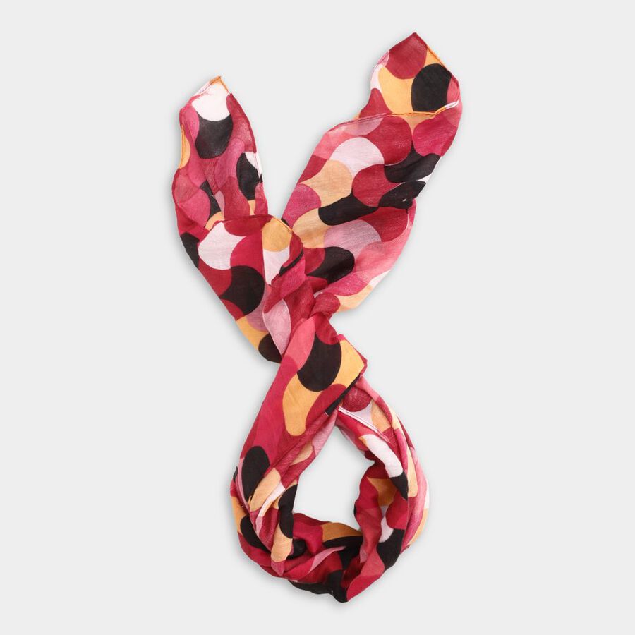 Women's Red Viscose Scarf, , large image number null