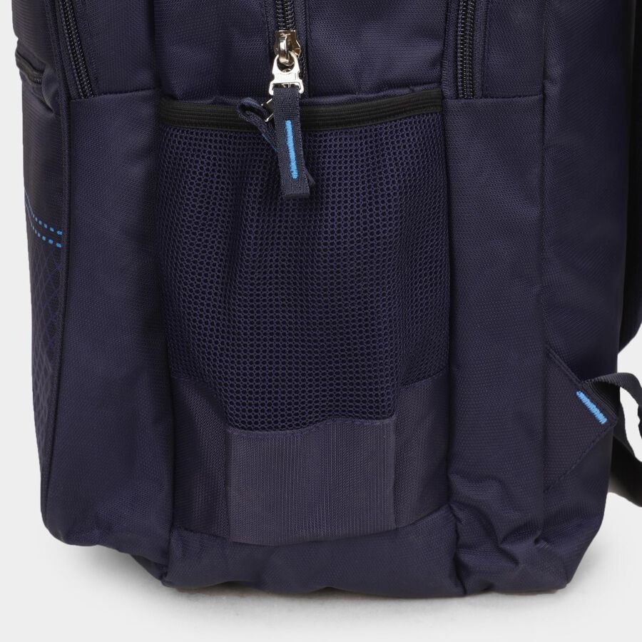 Dark Blue Polyester Backpack with Laptop Compartment, , large image number null