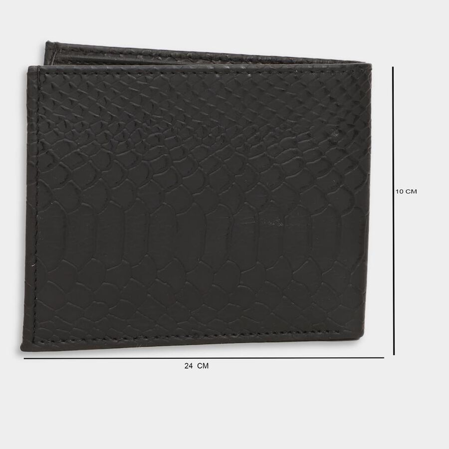 Men's Black Polyurethane Wallet, , large