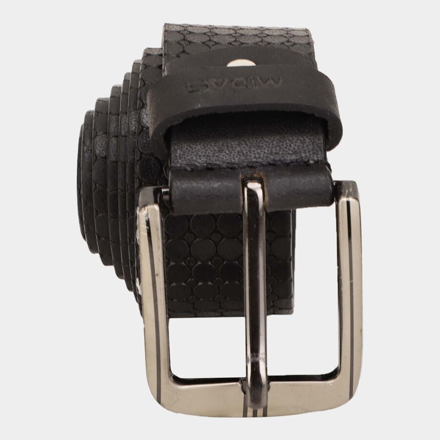 Men's Black Leather Casual Belt, , large image number null