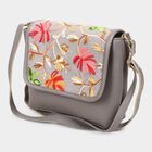 Women's Grey Polyurethane Sling Bag, , small image number null