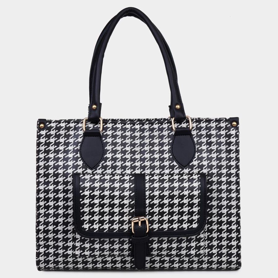Women's Black Polyurethane Hand Bag, , large image number null