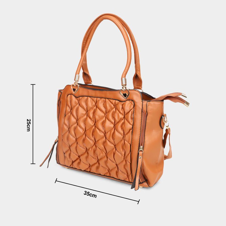 Women's Brown Polyurethane Hand Bag, , large image number null