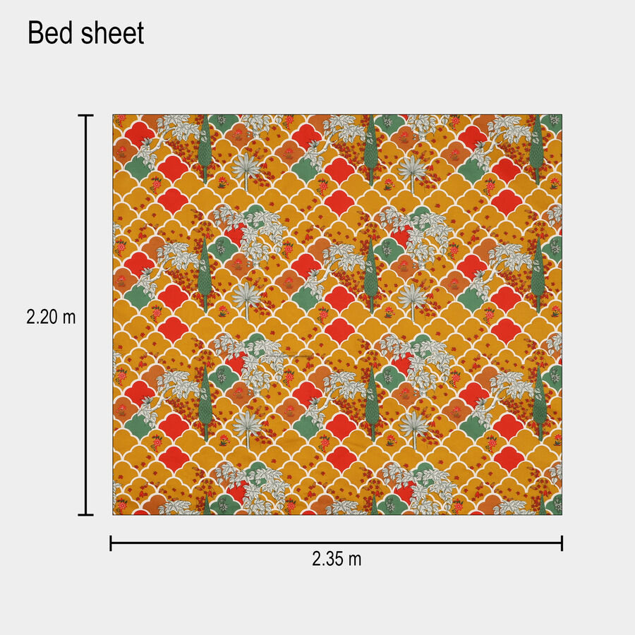 120 GSM Yellow Polyester Double Bedsheet, , large image number null