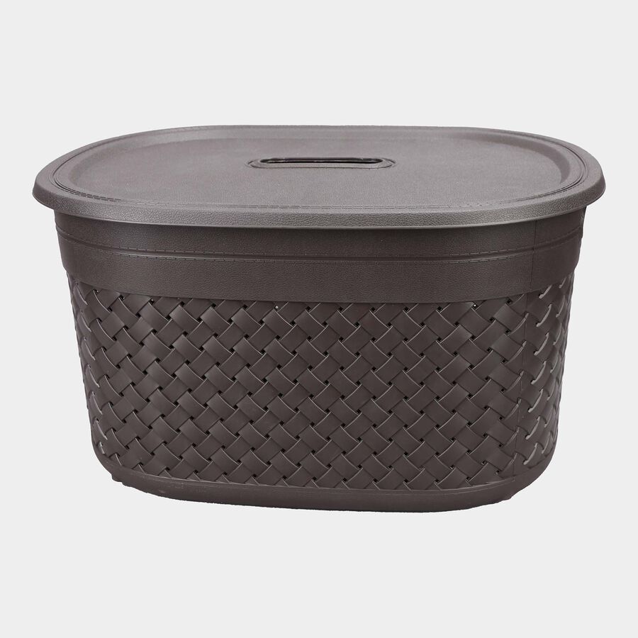 Brown Plastic Basket, , large