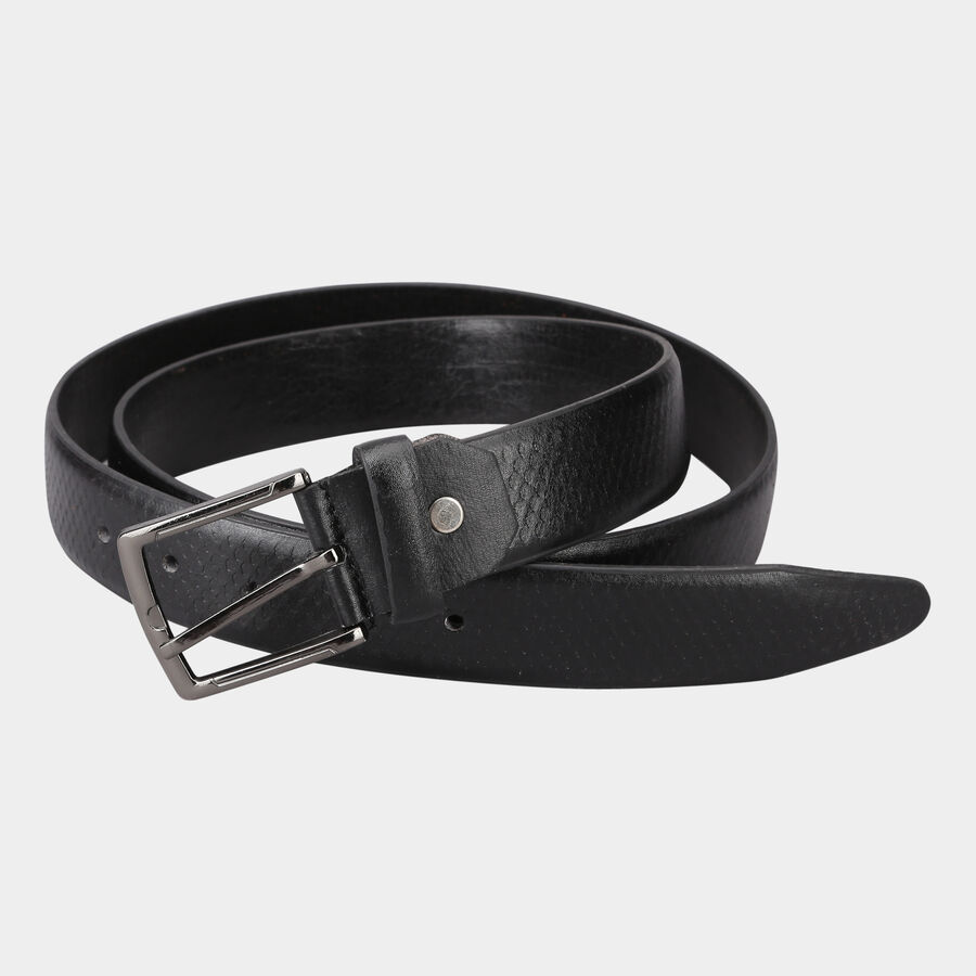 Men's Black Polyurethane Casual Belt, , large image number null