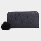 Women's Blue Polyurethane Long Wallet, , small image number null
