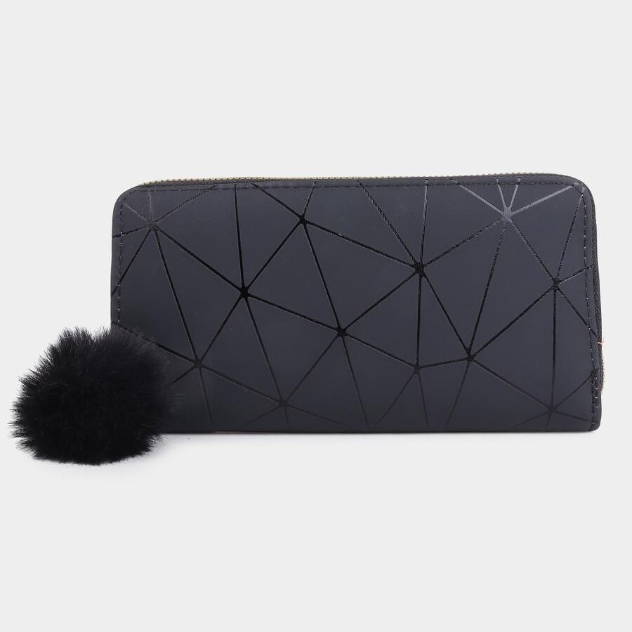 Women's Blue Polyurethane Long Wallet, , large image number null