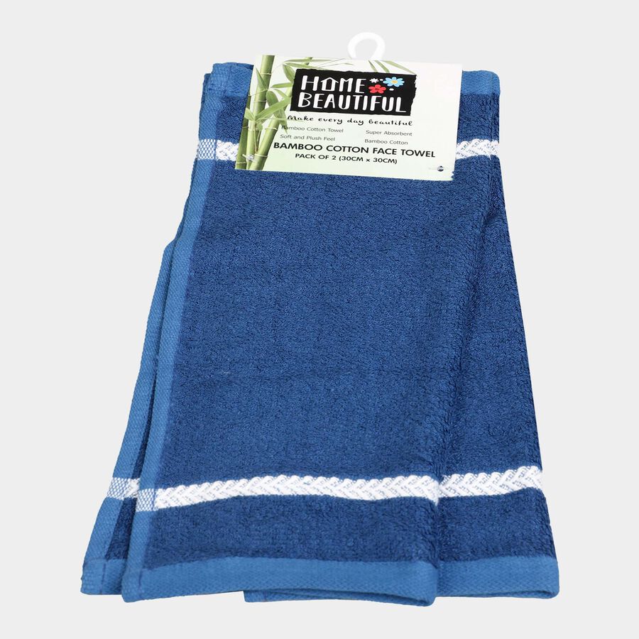 480 GSM Blue Bamboo Cotton Face Towel, , large image number null