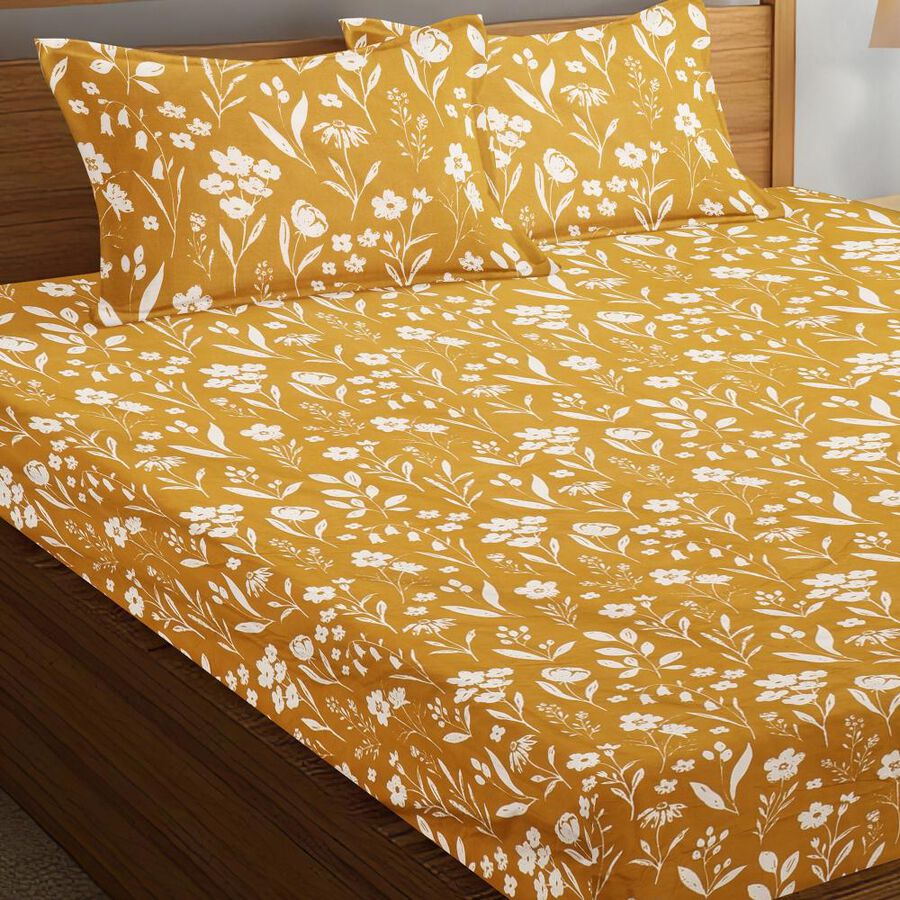 120 GSM Blue Polyester Double Bedsheet, , large image number null