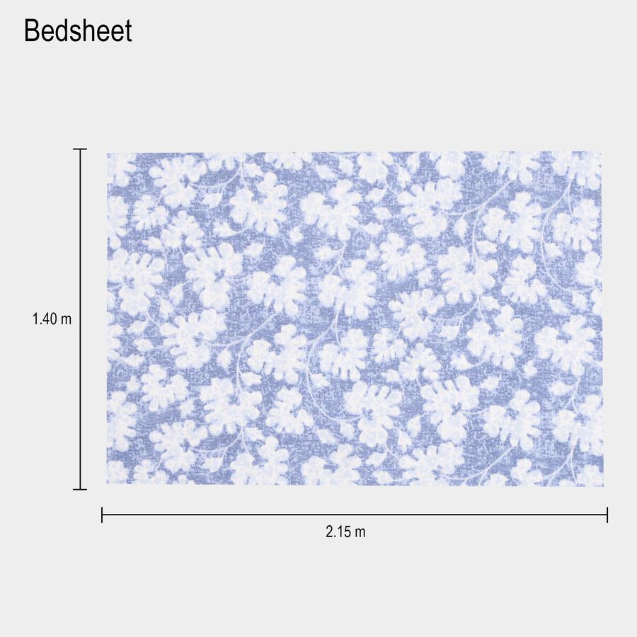 Light Blue Cotton Blend Single Bedsheet, , large image number null