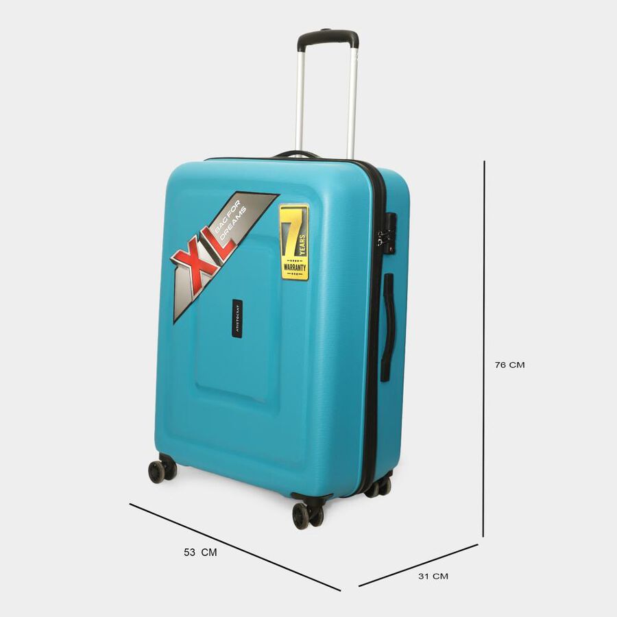 8-Wheel Light Blue Polypropylene Hard Case Trolley, Large, , large image number null