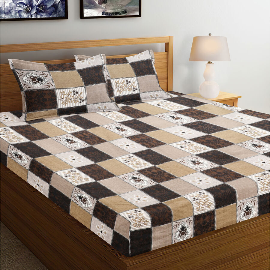 120 GSM Multicolour Polyester Double Bedsheet, , large image number null
