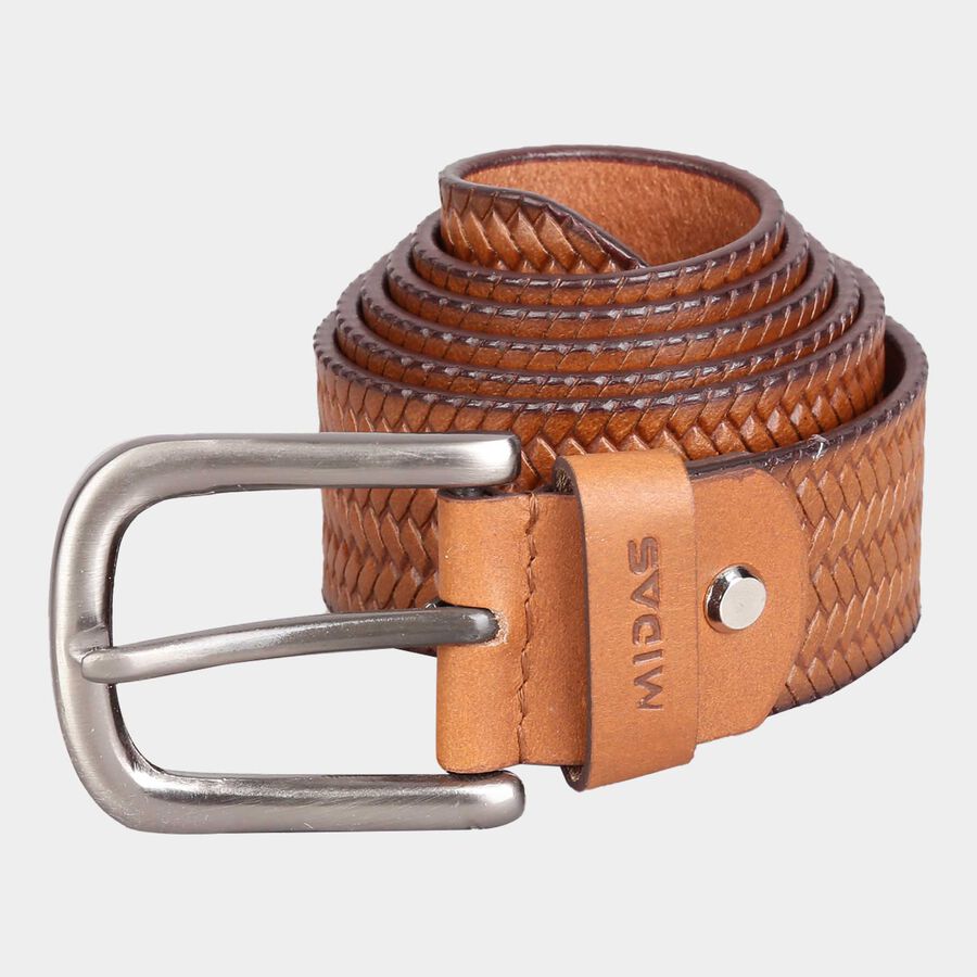 Men's Polyurethane Casual Belt, Size 32, Textured, , large image number null