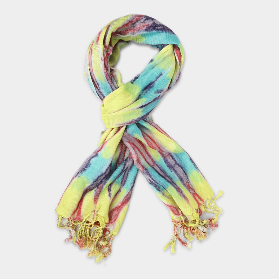 Women's Yellow Viscose Scarf, , large image number null