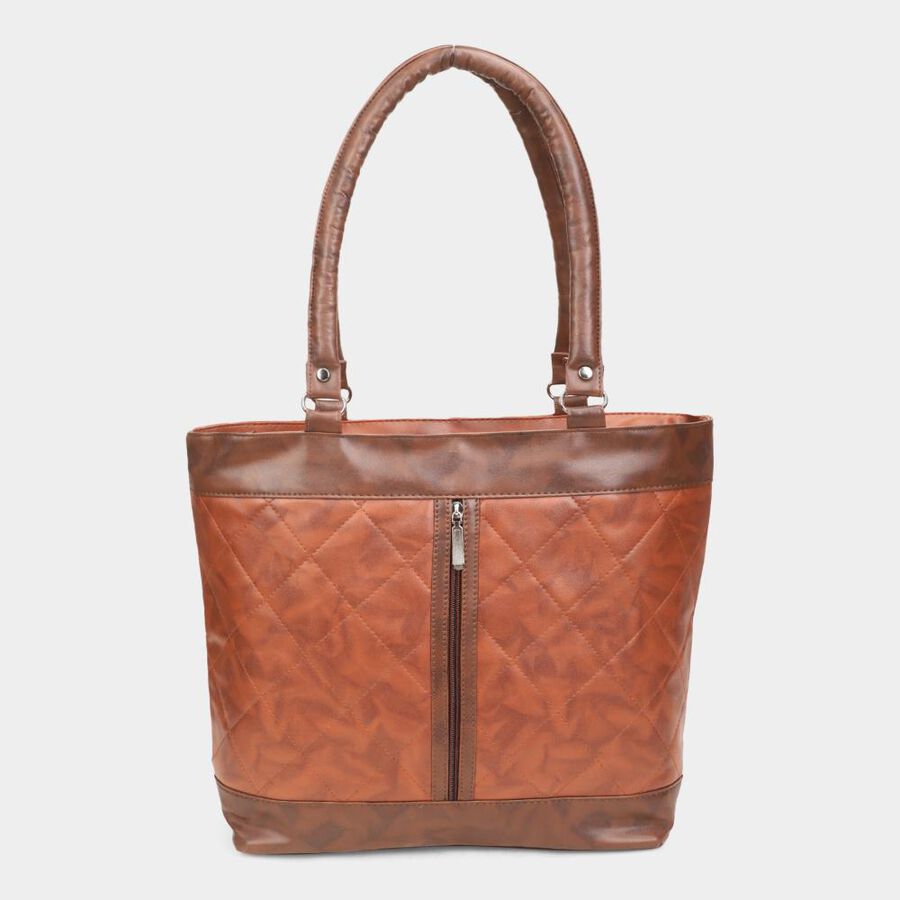 Women's Tan Polyurethane Tote Bag, , large image number null