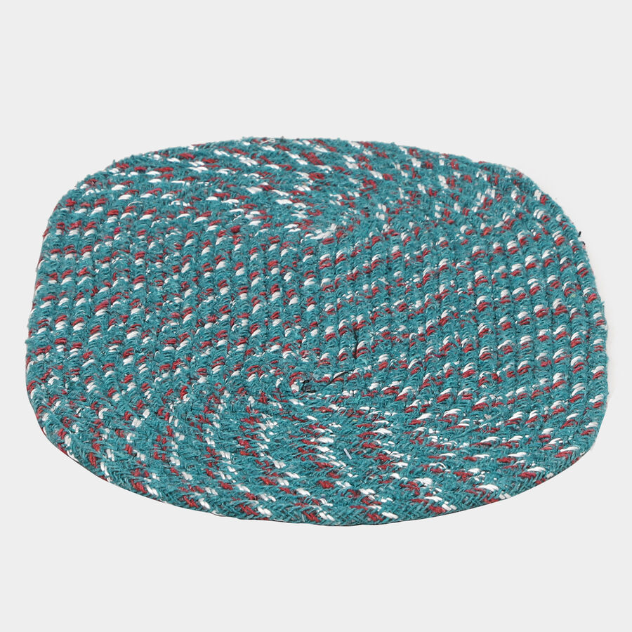Blue Polyester Cotton Door Mat, , large image number null