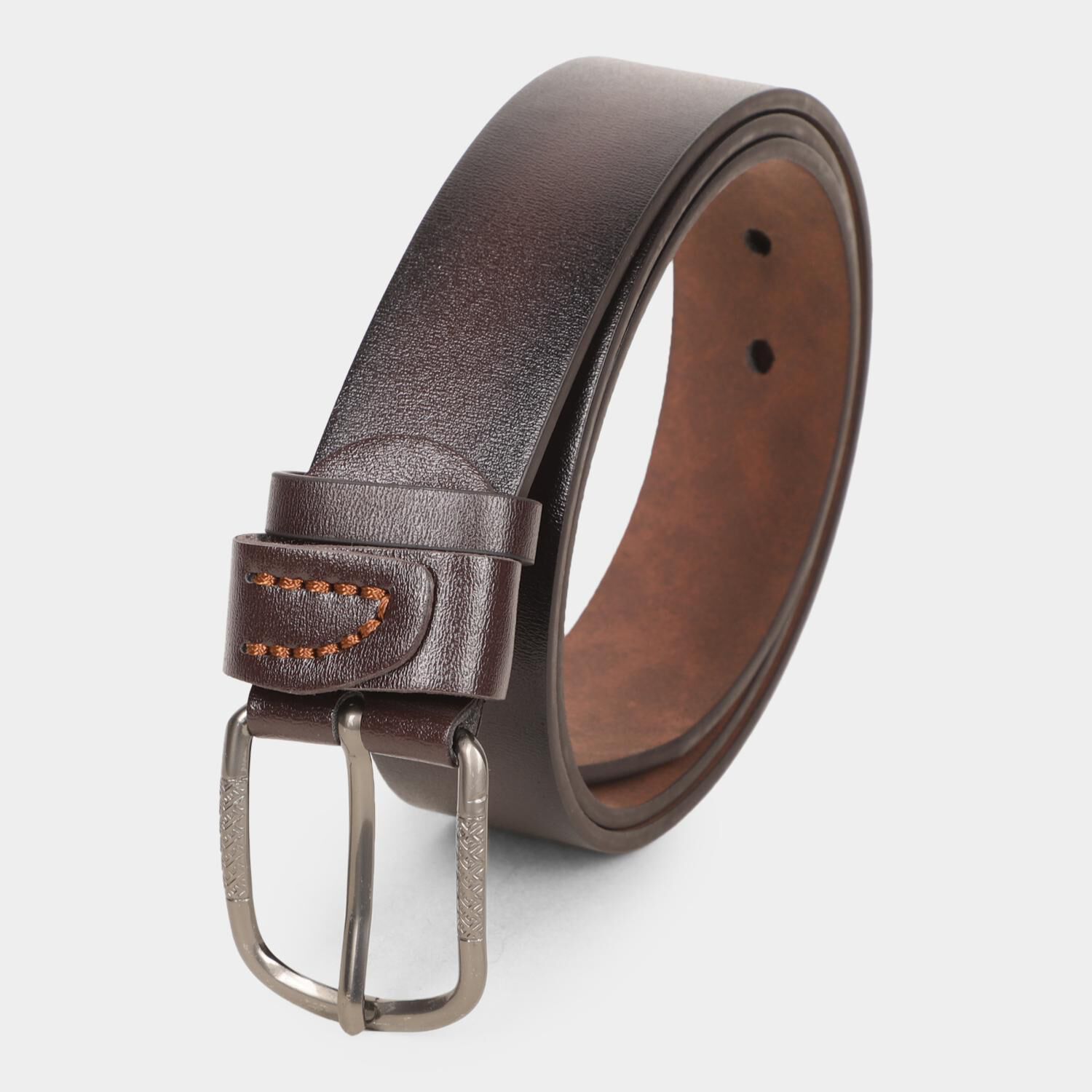 Black Tie                         Men's Brown Polyurethane Casual Belt