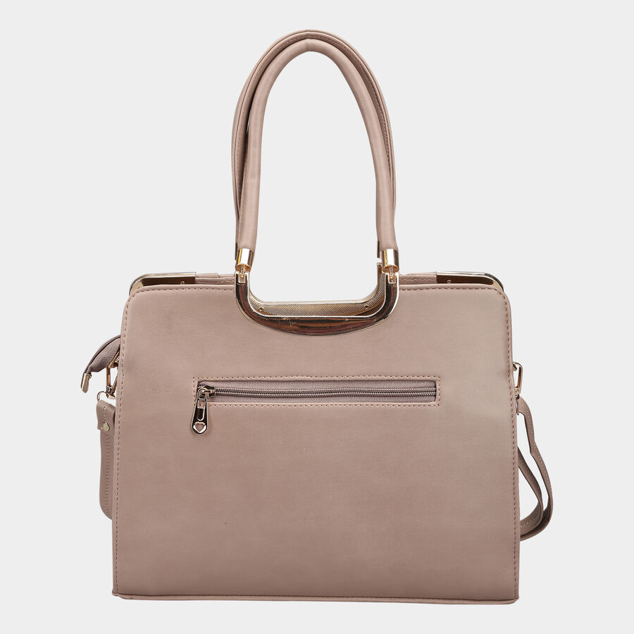 Women's Beige Polyurethane Tote Bag, , large image number null