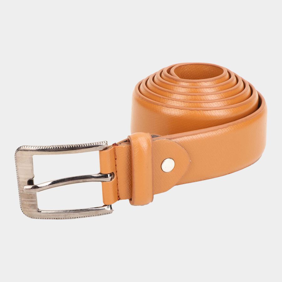Men's Tan Polyurethane Formal Belt, , large image number null