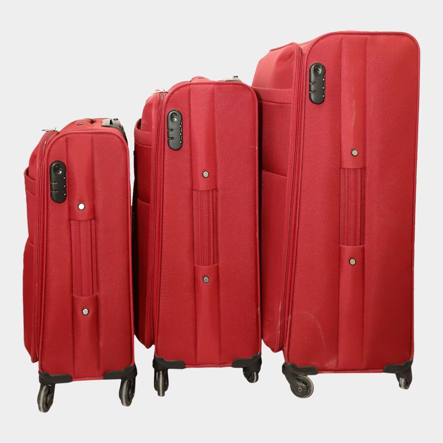 3 Pcs. 4-Wheel Polyester Soft Case Trolley, Small + Medium + Large, , large image number null