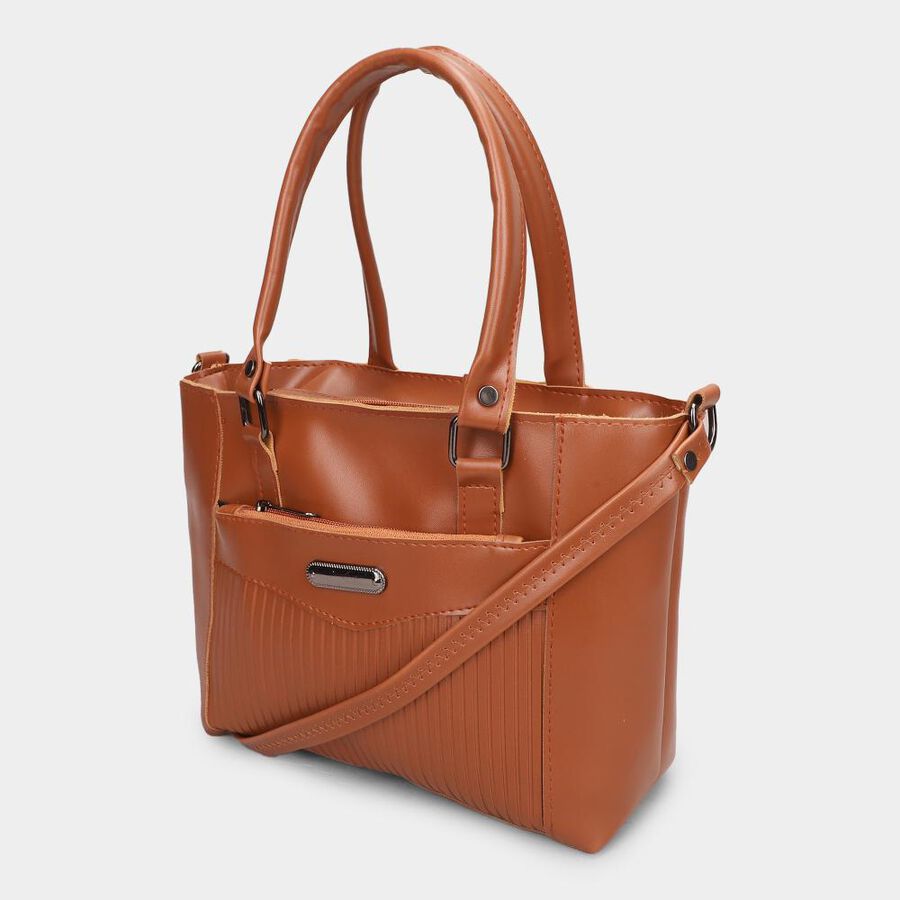 Women Tan Polyurethane Handbag, , large image number null