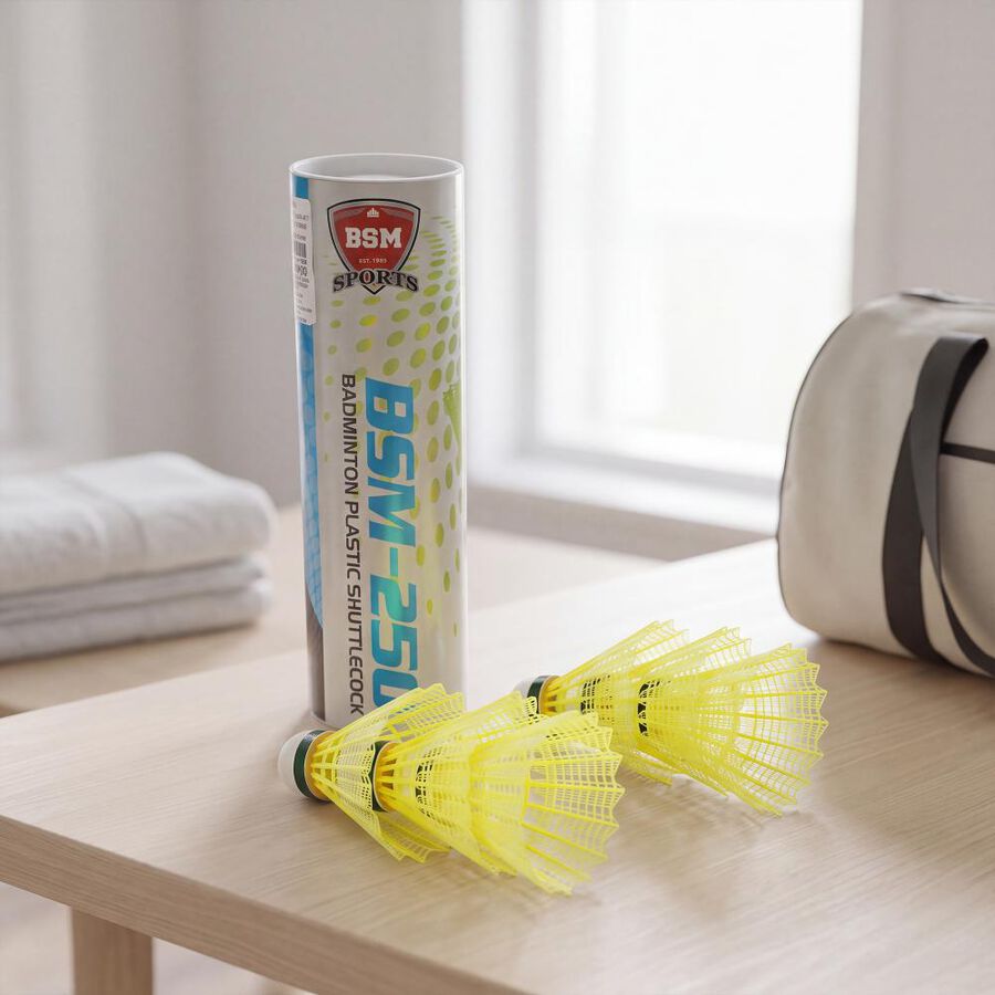 Kid's BSM Sports BSM-250 Badminton Plastic Shuttlecocks Set Of 6PCS, , large