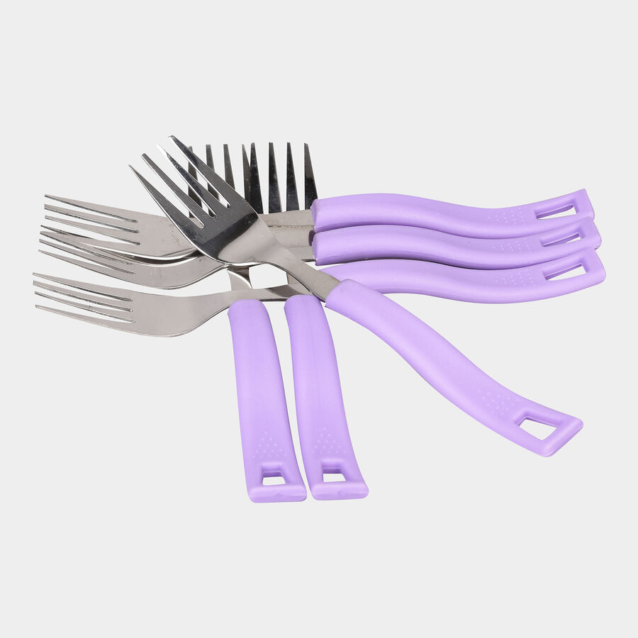 Set of 6 Stainless Steel Dessert Forks, , large image number null